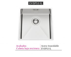 FREGADERO DE ACERO INOXIDABLE VIBRATO EVSP53 IL LUISINA