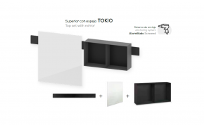 CONJUNTO ESPEJO DE BAÑO Y MUEBLE MODELO TOKIO BELTRAN NOVEDAD