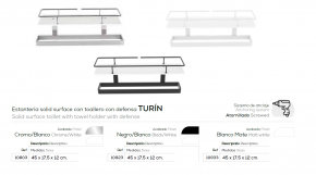 BELTRAN ESTANTERÍA  SOLID SURFACE CON TOALLERO CON DEFENSA  NUEVO