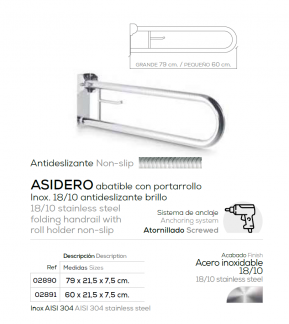 ASA DE BAÑO ABATIBLE CON PORTARROLLO - BELTRAN