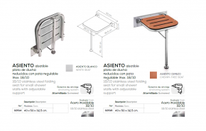 ASIENTO ABATIBLE CON PATA PARA DUCHA  MOD. 304 BELTRAN