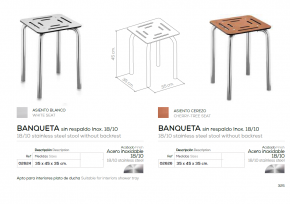 BANQUETA SIN RESPALDO  MOD. 304 - BELTRAN 2624/2626