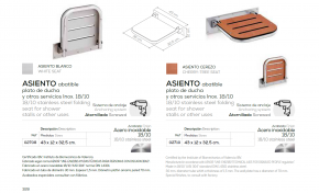 ASIENTO ABATIBLE PARA DUCHA  ESPACIOS REDUCIDOS MOD. 304 BELTRAN