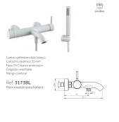 GRIFO BLANCO  DE BAÑERA SIRIO GME 3173BL