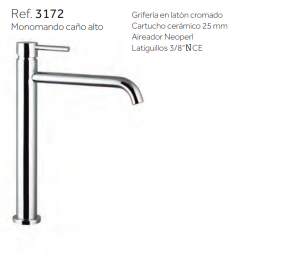 GRIFO CAÑO ALTO DE LAVABO  SIRIO 3172 GME