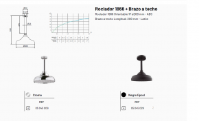 ROCIADOR 1866 + BRAZO A TECHO GRB