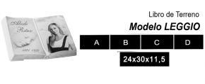LIBRO PARA LAPIDA DE CERÁMICA MODELO LEGGIO CON PIE TRASERO