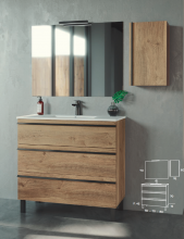 MUEBLE DE BAÑO 3 CAJONES ALEYDAN. CAMPOARAS (Entrega inmediata)